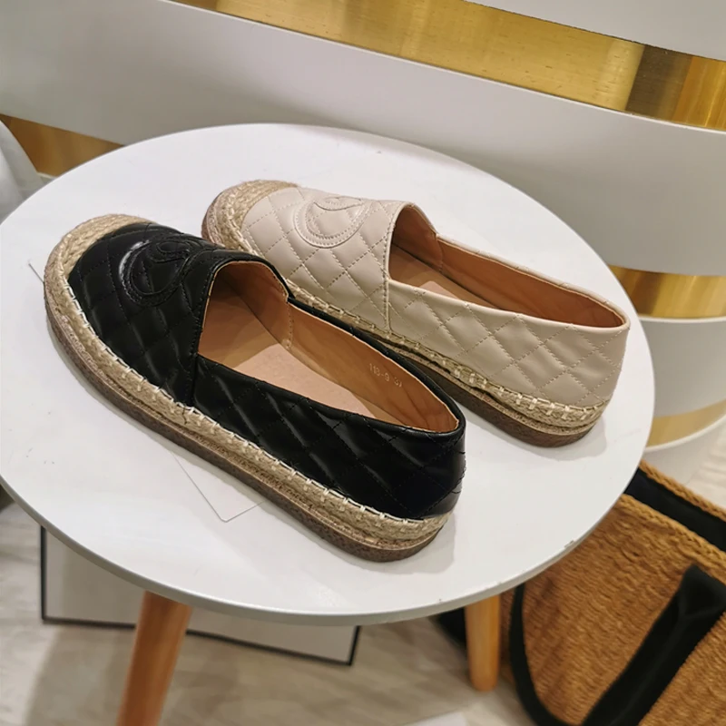 Дизайнерская обувь женские эспадрильи из пеньки лоферы на резиновой подошве