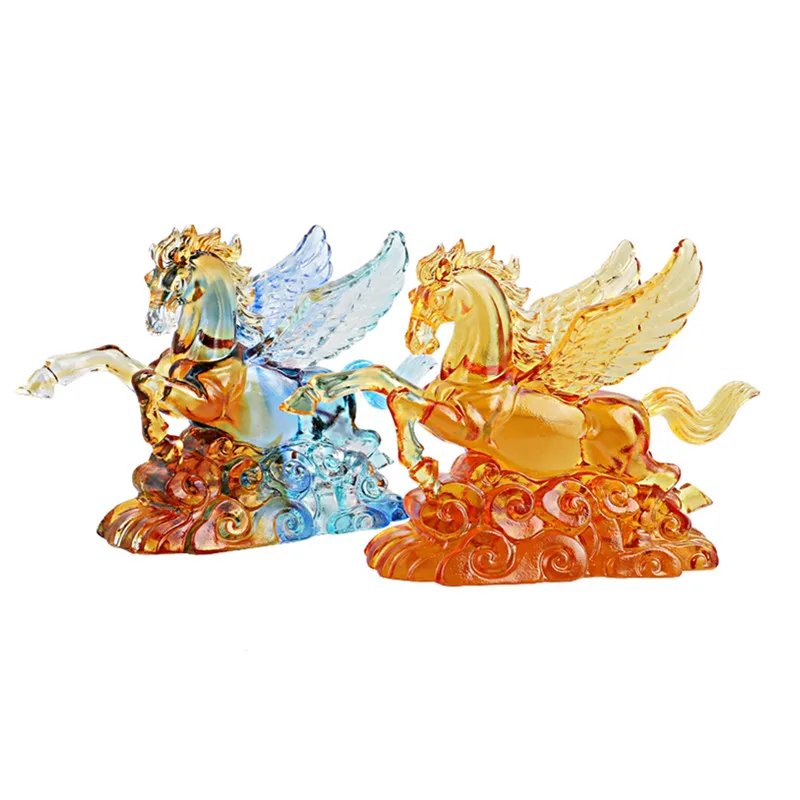 

Coloured Glaze Car Decoration Simulation Animal Colours Coloured Glaze Flying Horse Sculpture Creative Birthday Gift X5632