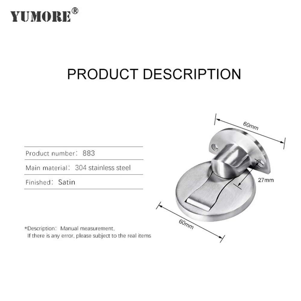 Магнитный дверной ограничитель YUMORE скрытые дверные держатели из нержавеющей