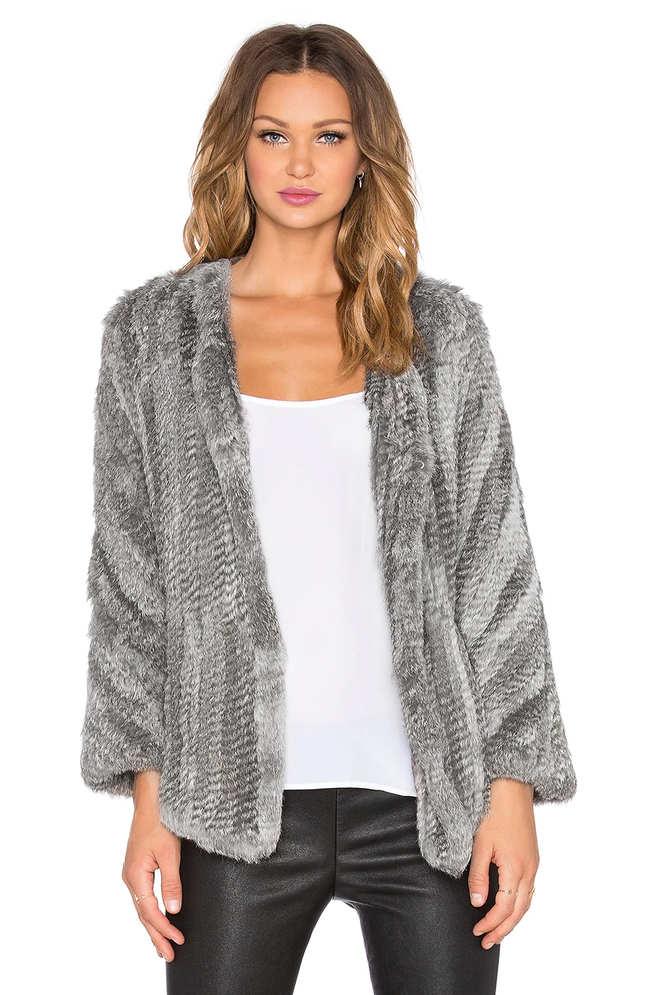 2021 New Design Knitted knit new real rabbit fur coat overcoat jacket women's winter thick warm genuine fur coat
