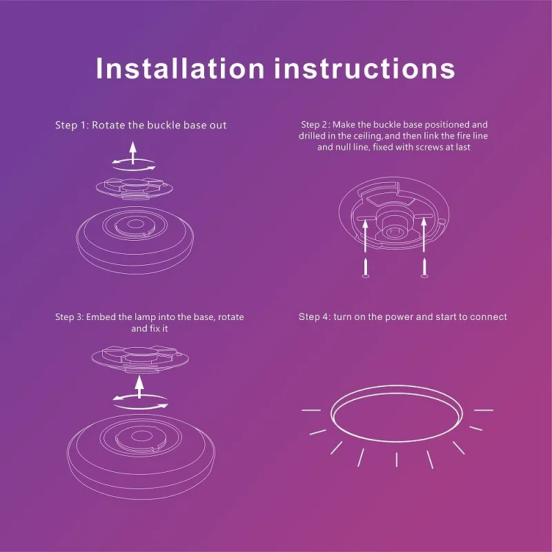 $33.42 WiFi Smart Led Ceiling Lamp Dimmable RGB Led Ceiling Light Living Room Decor 110V 220V Lighting Fixture Work with Alexa Google