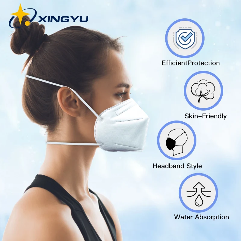 Face Mask with Head Strap and Filter Pocket KN95 Masks FFP2 5 Layers Reusable Mouth Masken CE MASK Respirator | Безопасность и