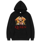 Толстовка Rapper Queen для мужчин, модный спортивный костюм, женский свитшот с принтом Freddie Mercury, худи, детская одежда в стиле хип-хоп, пальто рок-группы