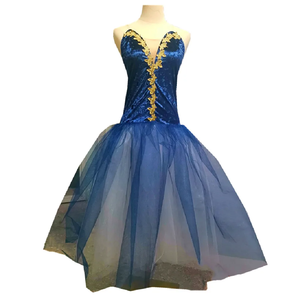 

Ballet Tutu Skirt Long Dress Royalblue Performance Children Cothes Belly Dance Dress