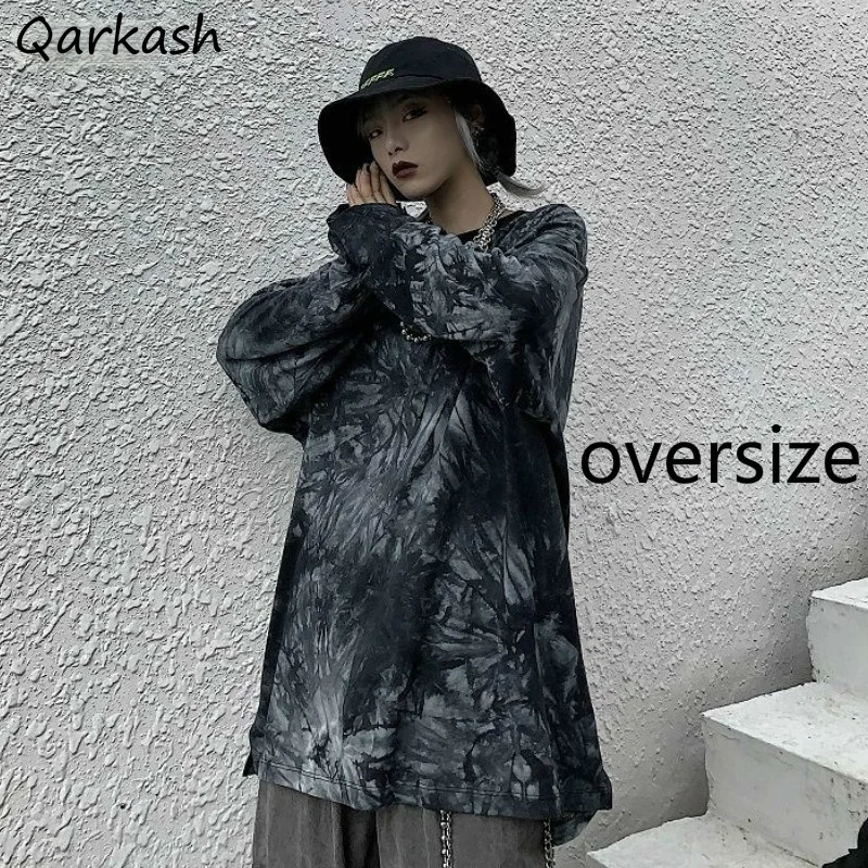 Тай-дай футболки женские весенние студенческие пара негабаритных M-3XL шикарные