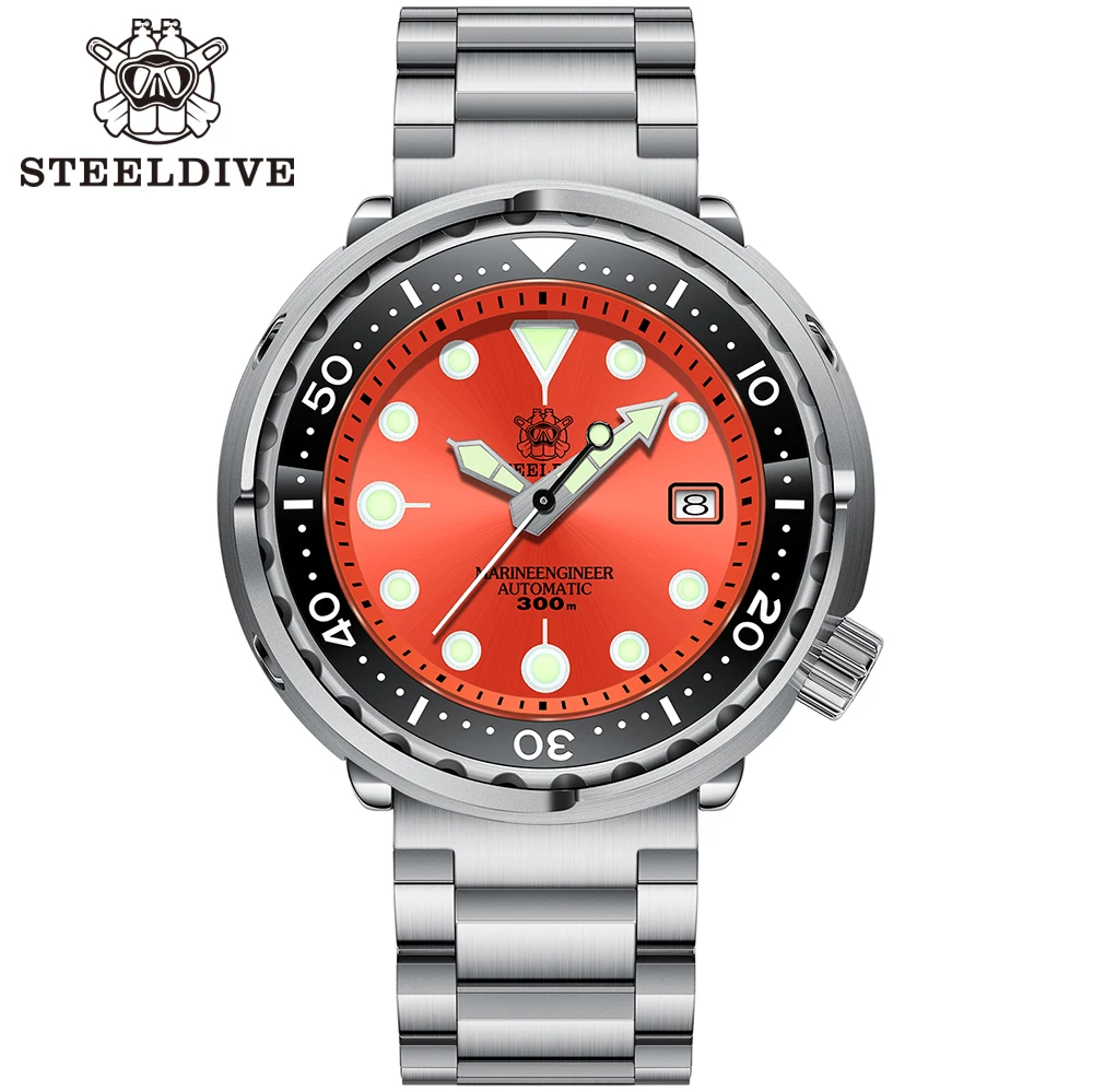 

STEELDIVE SD1975 Luxury Watch 300M Waterproof Mechanical Wristwatch C3 Luminous Clock Sapphire Mirror Men's Automatic Dive Watch