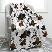 jekeno cow print blanket double sided print warm soft throw blanket for bedroom decor sofa chair bed office women gift