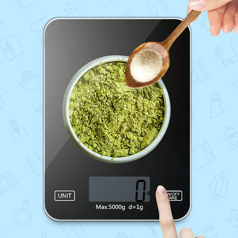 Стеклянные бытовые портативные весы для кухни точные электронные цифровые