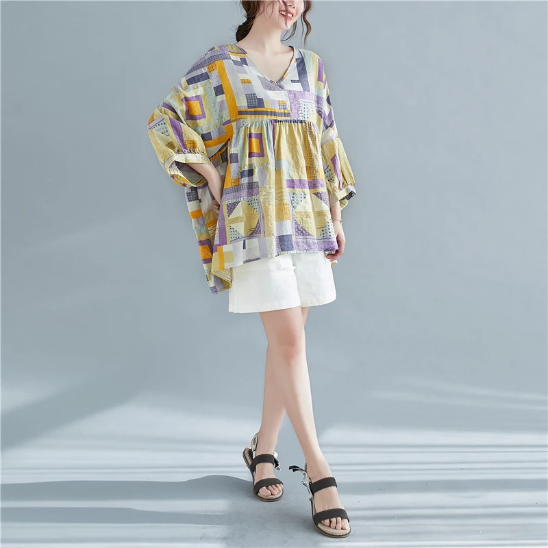 

Женская блузка с V-образным вырезом и рукавом 2021