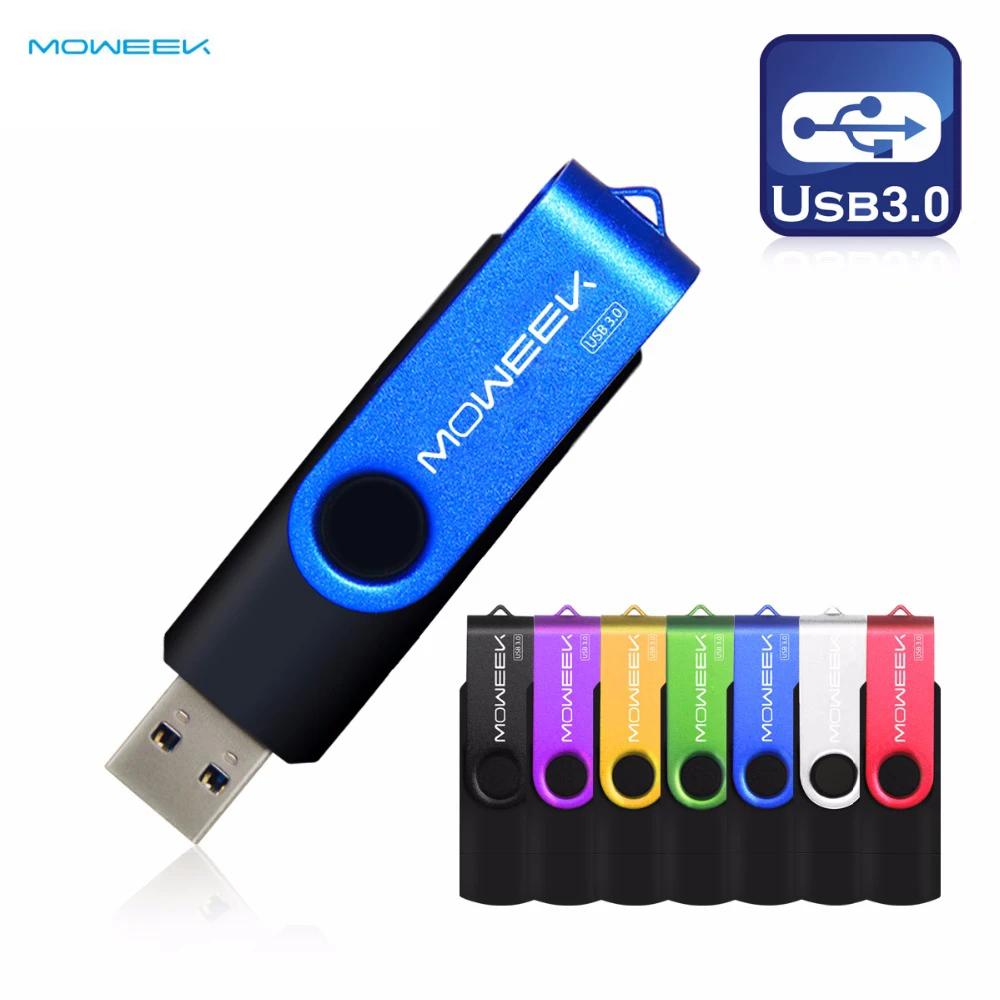 Moweek USB флеш-накопитель Поворотная usb-флешка 128 Гб OTG USB 3,0 Флешка высокая скорость 64 ГБ 32 ГБ 16 ГБ 8 ГБ металлический USB флэш-диск