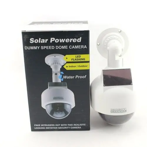 Белая модель купольной камеры видеонаблюдения на солнечной батарее