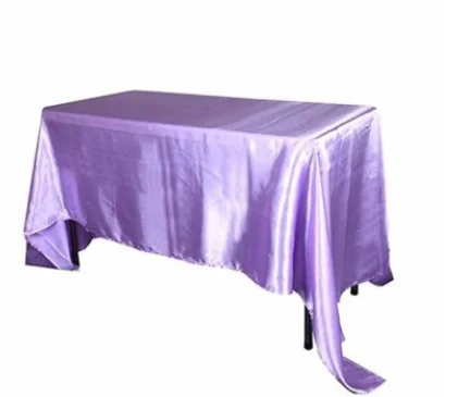 145x320cm White/Black Tablecloths Table Cover Rectangular Satin Tablecloth for Wedding Birthday Party Hotel Banquet Decoration - Color: light purple