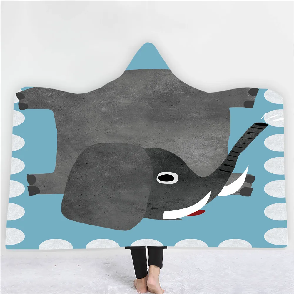 Одеяло с капюшоном и принтом животных ручная роспись мультяшный тигр корова змея