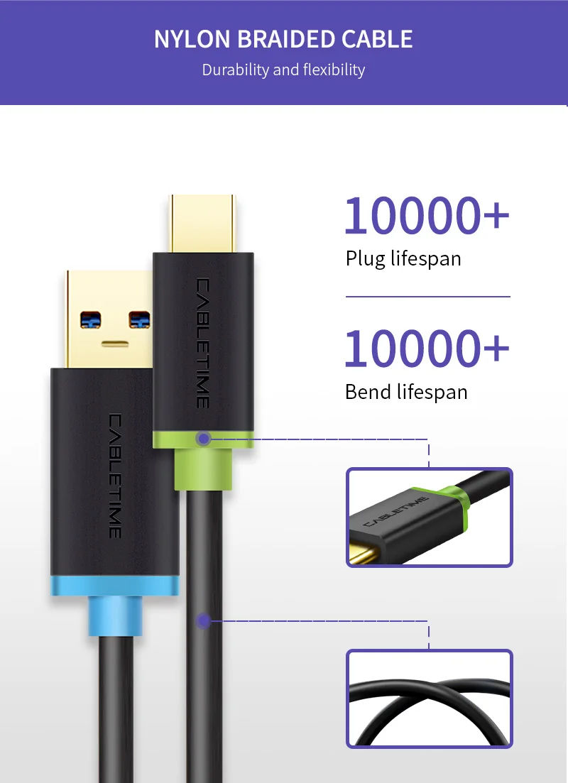 Кабель usb type-C USB 3,0 type-C 3,1 кабель для быстрой зарядки и синхронизации данных 3A для samsung Galaxy S9 Note 8 9 huawei ноутбука N039