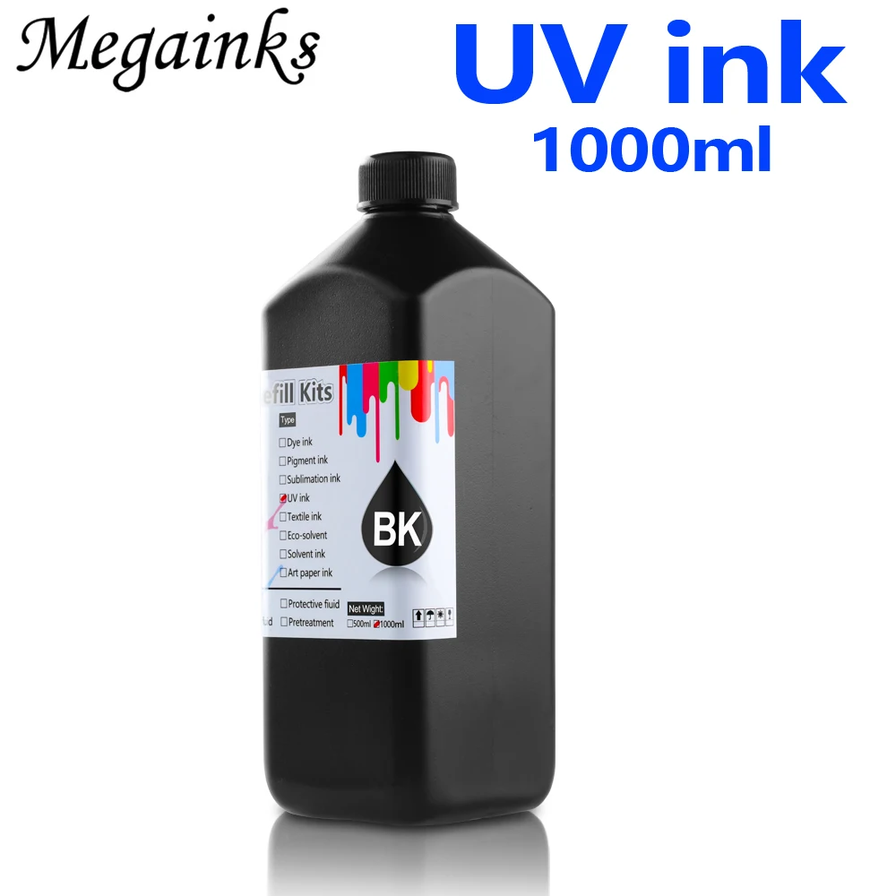 

1000ML Gen5 Soft UV Ink for Ricoh Gen5 Gen6 printhead for Ricoh large format printer & flatbed uv printer