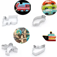 transportation cookies pastry fondant mold aircraft car ferry stainless steel cake mold sugarcraft decorating frame cutter tools