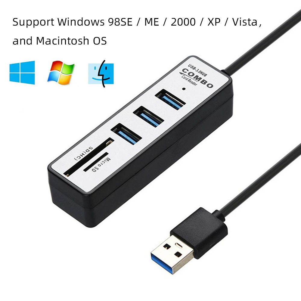 3 usb-хаб 3,0 мульти высокоскоростной разветвитель 5 Гбит/с TF sd-карта для ПК планшет ноутбук аксессуары для компьютера 1 шт