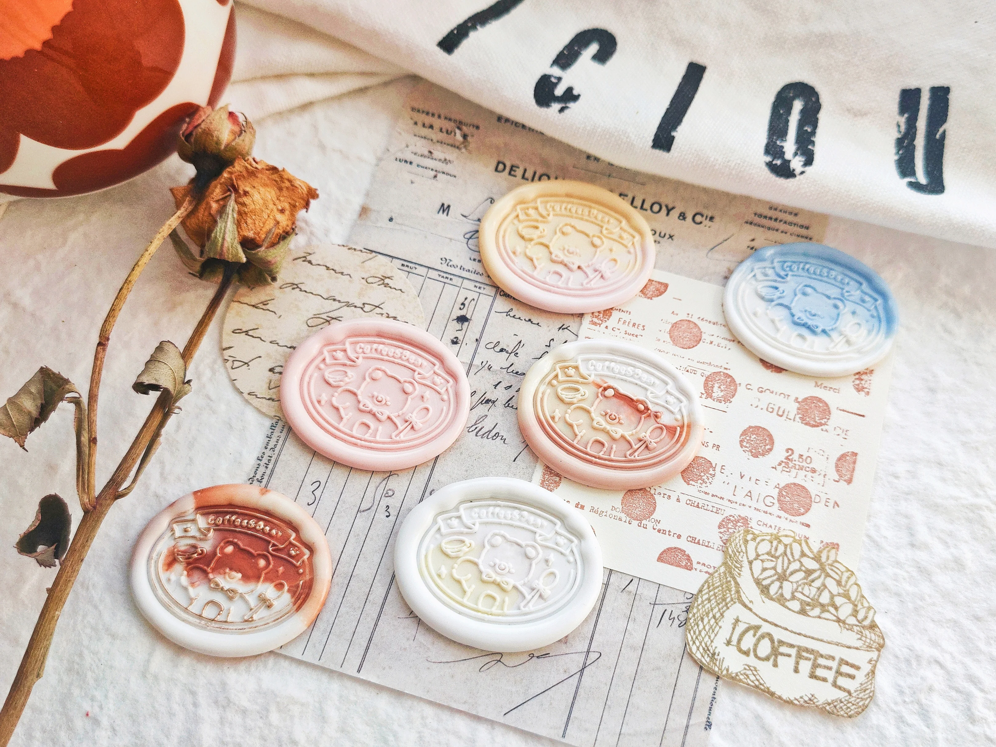 

Креативная головка медведя, специальная форма, восковая печать, печать, лаковая печать, свадебная открытка, восковая печать