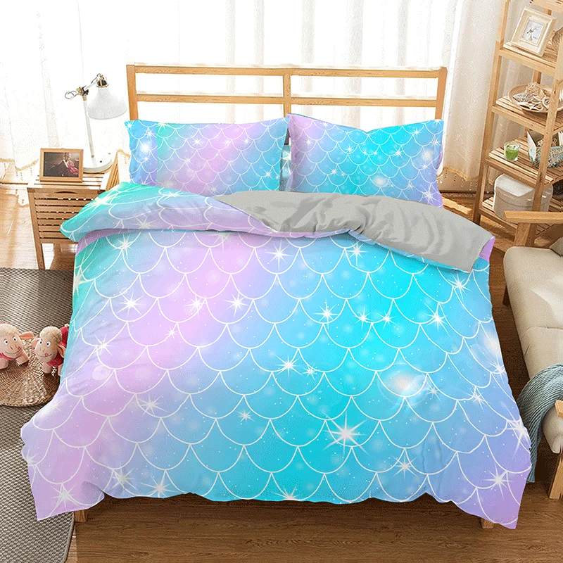 Русалка Единорог пододеяльник набор комплект постельного белья покрывала с