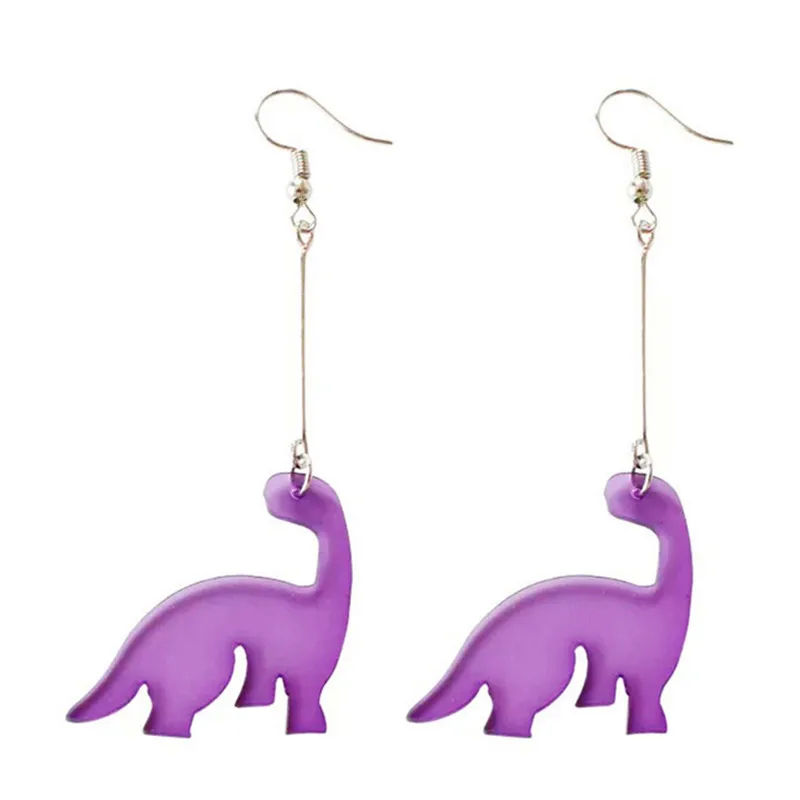 Модные Акриловые Фиолетовый динозавр серьги в виде капель для Для женщин девушки