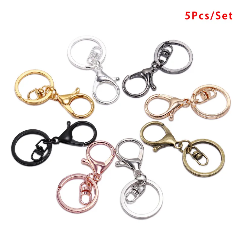 5 шт кольцо для ключей 3 см Брелок длиной 7 карабин крюковые брелки ювелирных