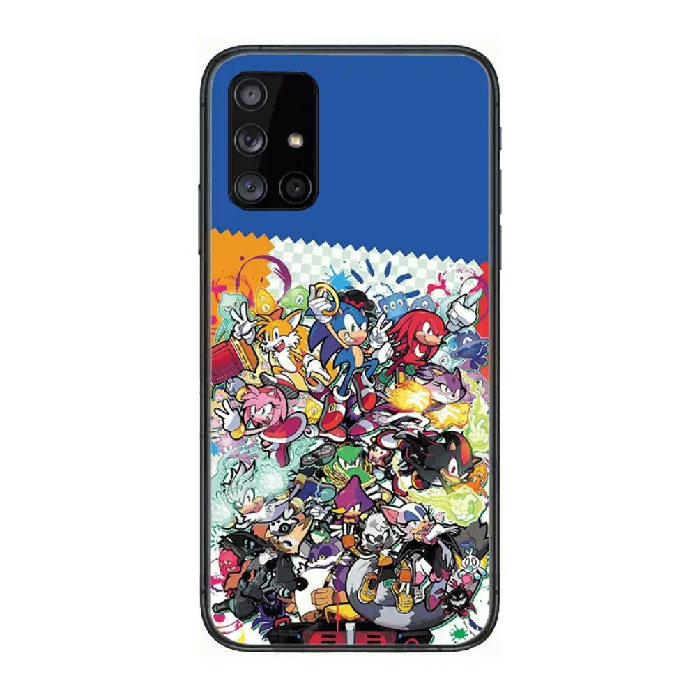 

Bumper 3D Anime Blue Sonic Phone Case Hull For Samsung Galaxy A 90 50 51 20 71 70 40 30 10 80 E 5G S Black Shell Art Cell Cover