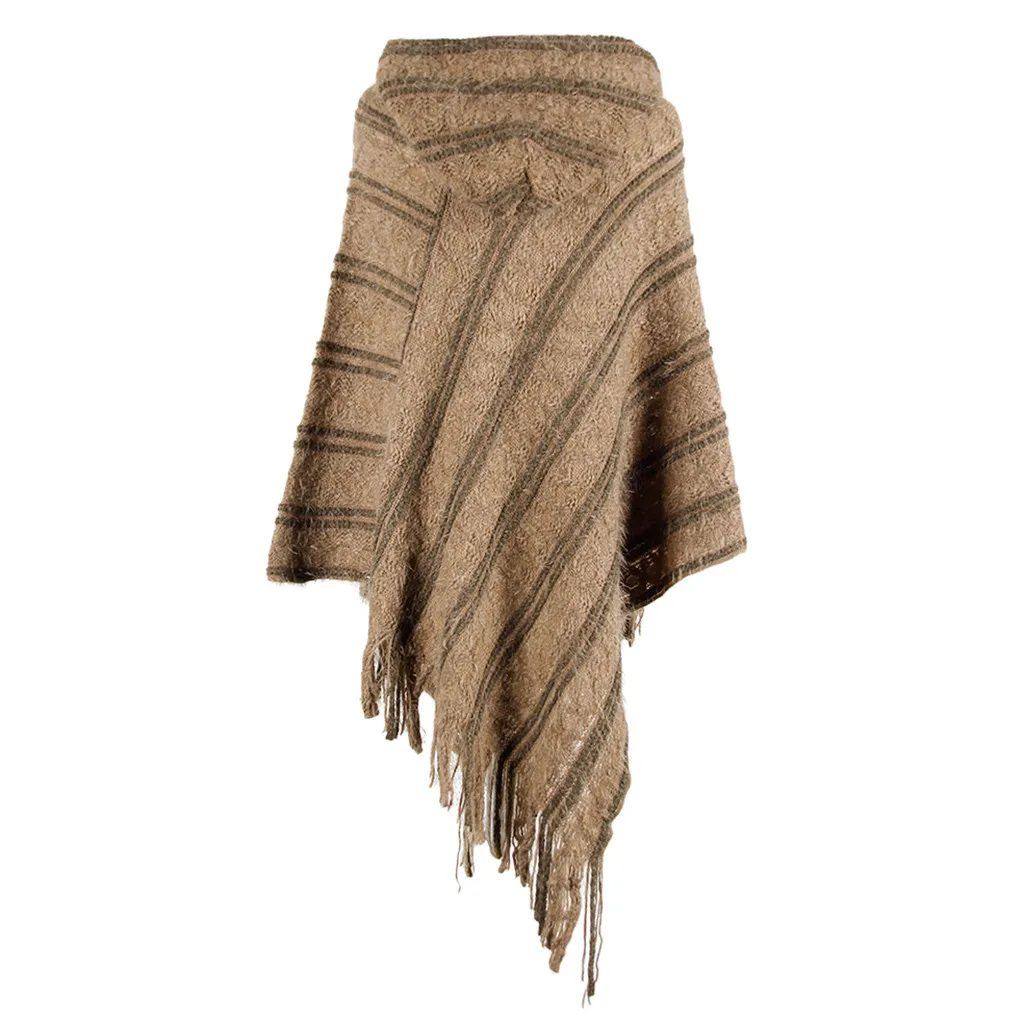 

Women's Ponchos And Capes Cloak Winter Knitted Cashmere Poncho Capes Shawl Irregular Tassel Cardigans Sweater Coat Dropshipping