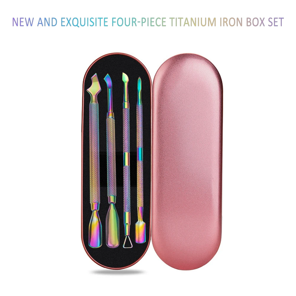

Stainless Steel Nail Cuticle Spoon Pusher Tweezer Nail Art Files UV Gel Polish Remover Dead Skin Manicure Care Groove Clean Tool