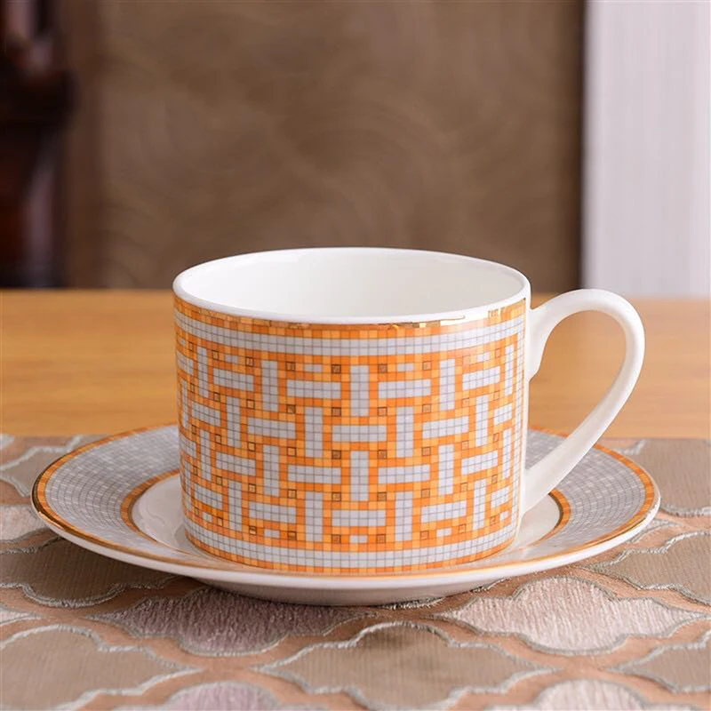 

Classic European Bone China Coffee Cups and Saucers Tableware Plates Dishes Afternoon Tea Set Home Kitchen