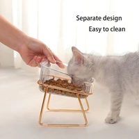 pet dog cat inclined bowl slow feeder elevated raised feeding water plate non slip double cat bowl dog bowl with stand