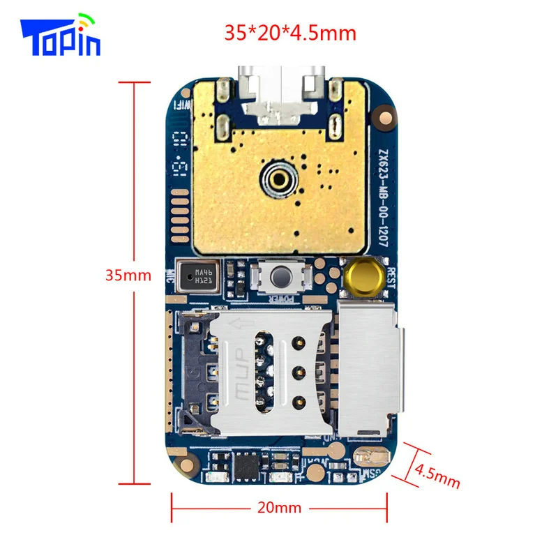 Новое поступление ZX623W gps модуль трекера дешевый GSM wifi lbs модульный радиолокатор SOS отслеживание веб-приложений диктофон TF карта SMS координата