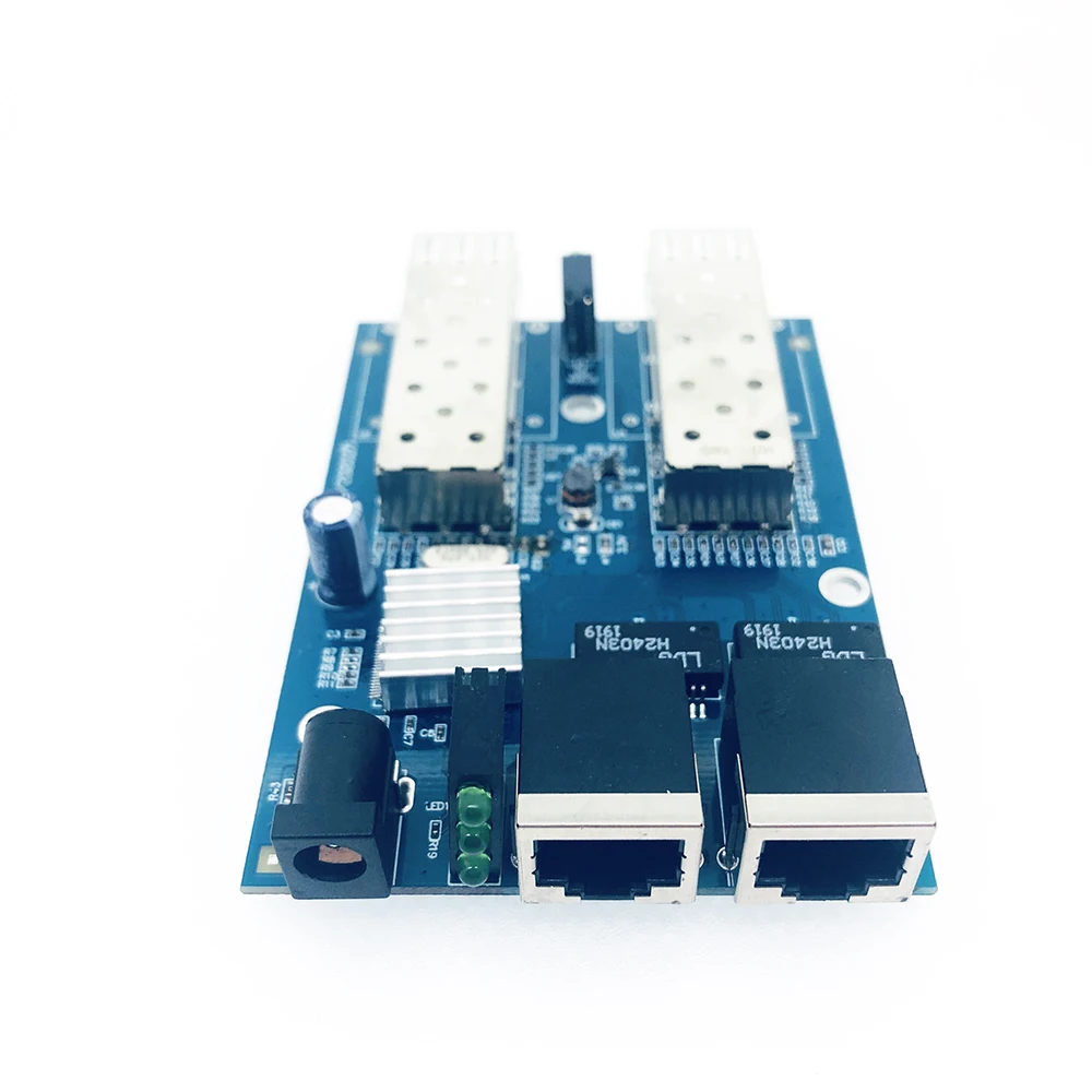 Ethernet коммутатор 2SFP + 2 * Gigabit RJ45 волоконно оптический медиа конвертер один режим UTP