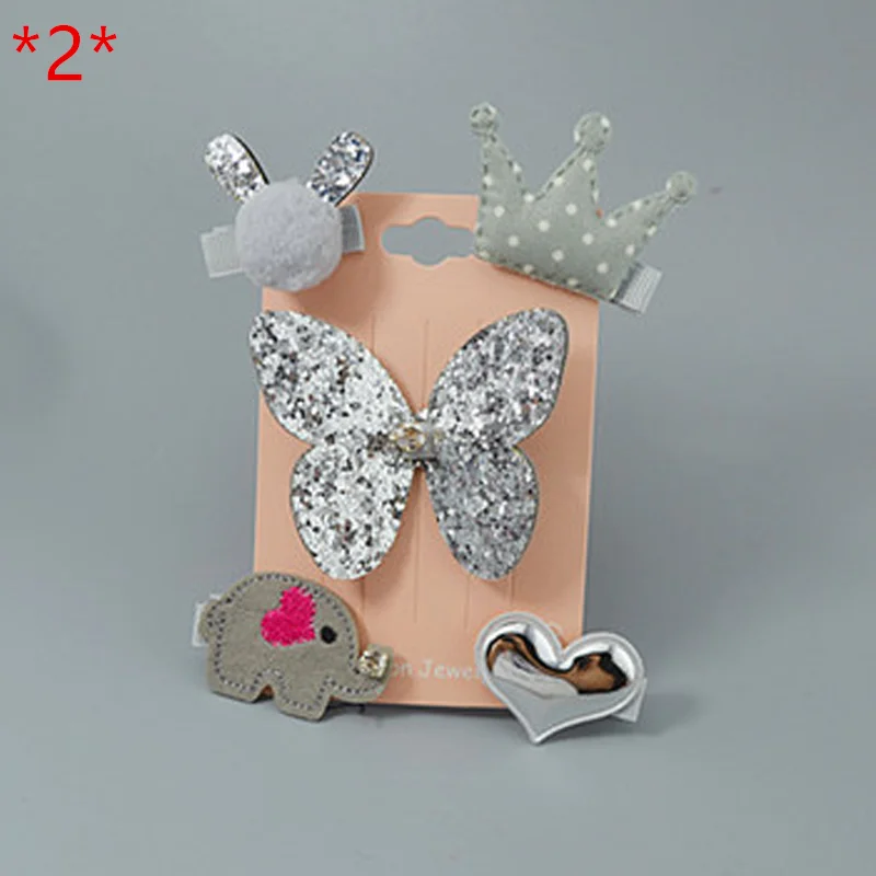5 Pcs\set Kids Cute Hair Crown Princess Girls Clips Fashion Cartoon Hairpins Handmade Barrettes Hairgrips Accessories| |