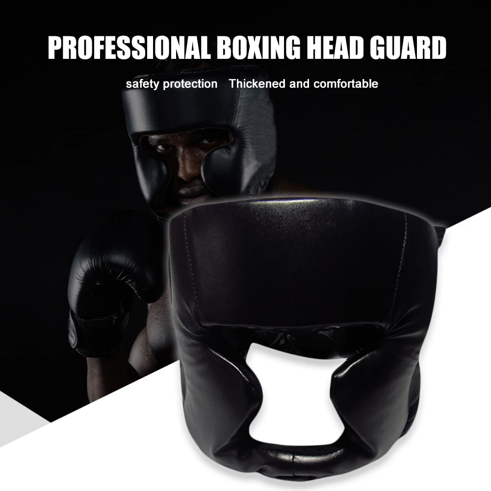 

1pc Kick Boxing Helmet for Men Women Adults Adjustable PU Sponge Karate Muay Thai Head Protector Training Headgear Equipment