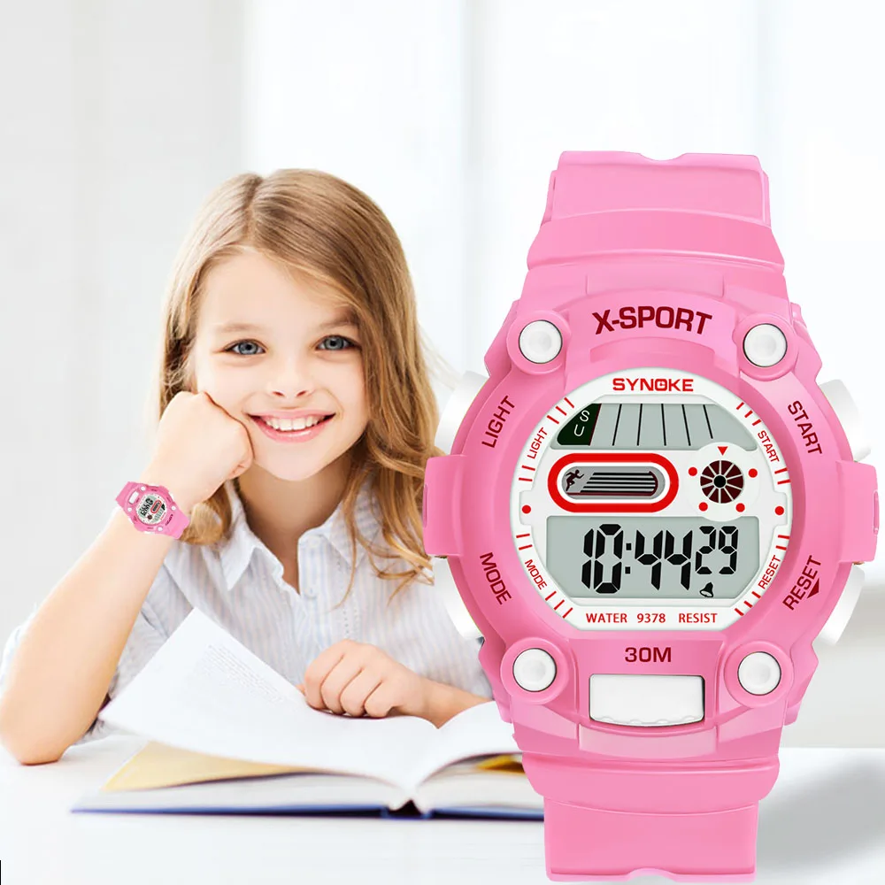 

SYNOKE Children Digital Watches Sports Waterproof LED Digital Date Watches Silicone Rubber Kids Alarm Watch for Boys Girls