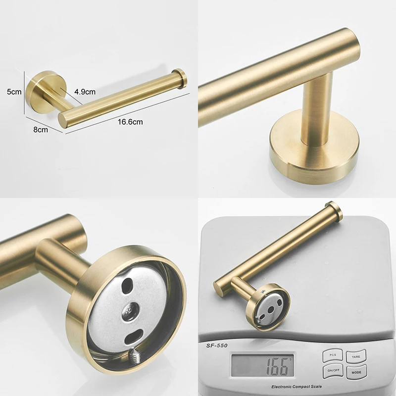 Матовый черный/матовый/золотистый держатель для туалетной бумаги MOLI из