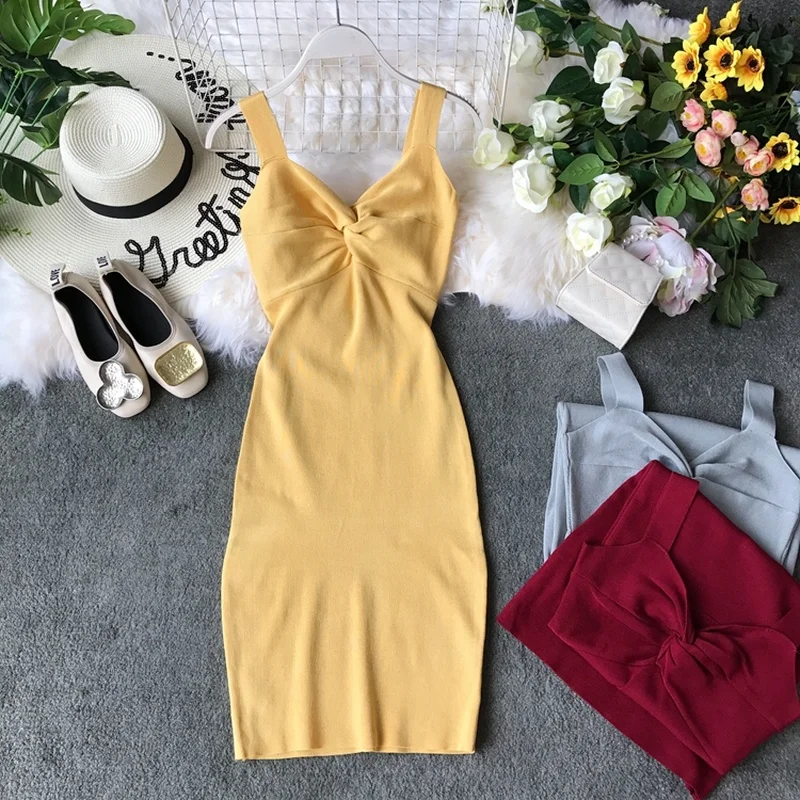 Платье Gagarich женское эластичное облегающее однотонное элегантное Бандажное с