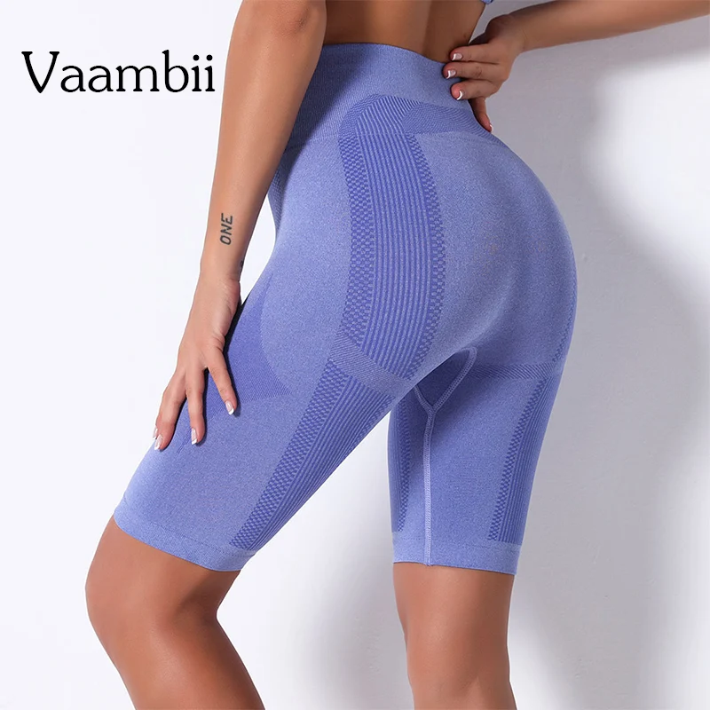 Женские полосатые шорты с высокой талией для йоги бесшовные спортивные женщин