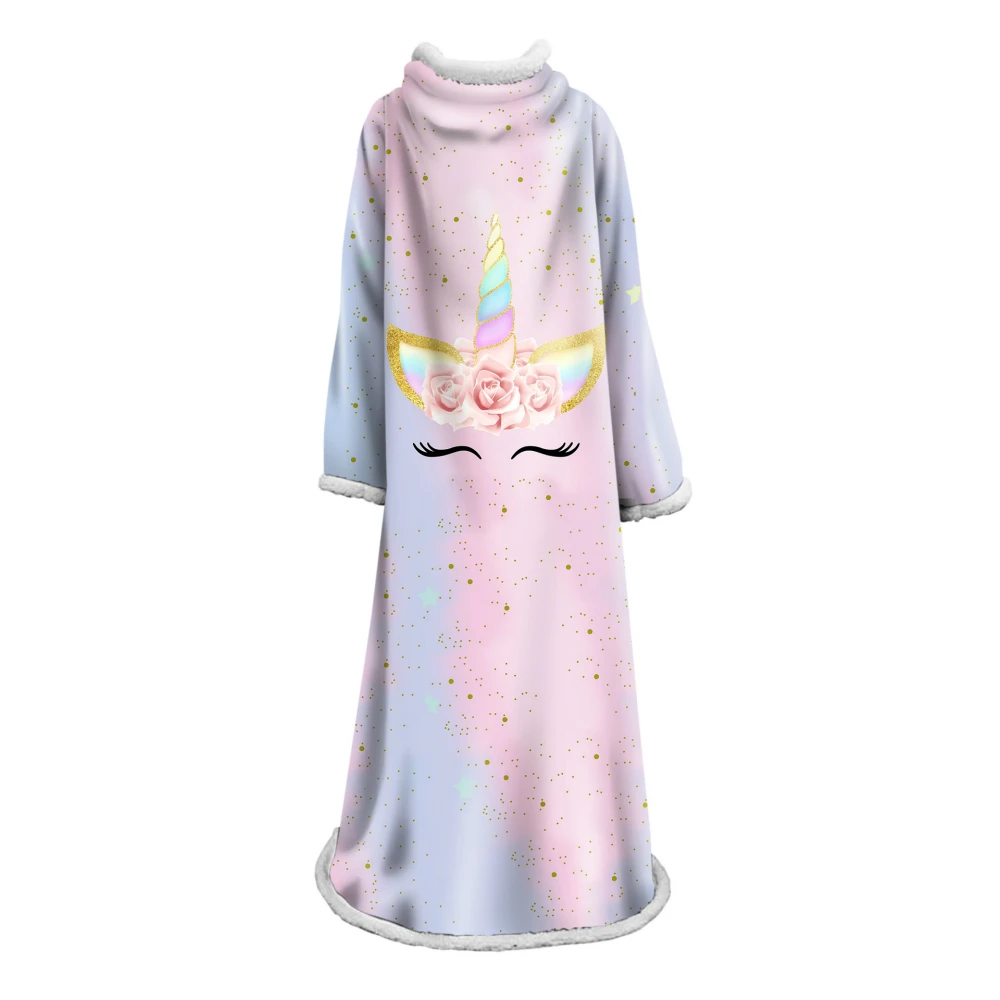 Одеяло с рукавами 3D Печатный Единорог для дома микрофибра шерпа Флисовое одеяло