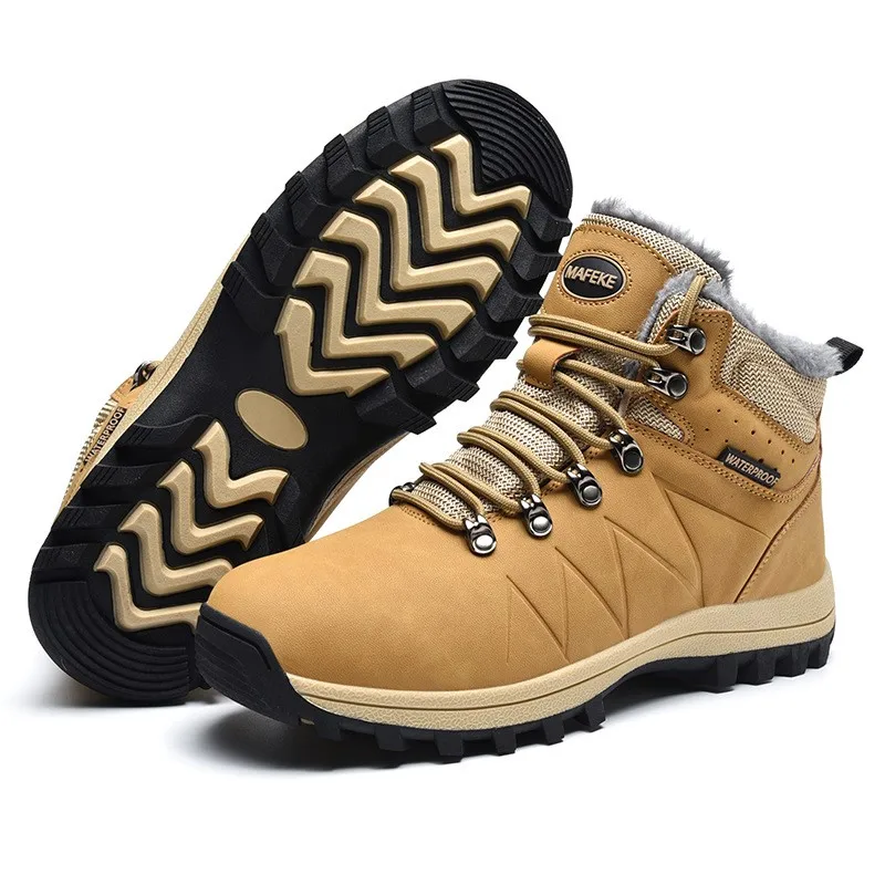 Winter Sneakers For Men Women High Top Outdoor Trekking Walking Hiking Sports Shoes Warm Plush Anti Skid Camping Snow Boots