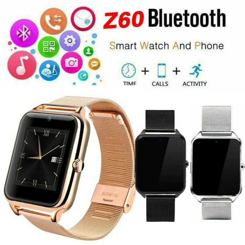 Умные часы PYMH Z60 из нержавеющей стали Bluetooth GSM SIM для Samsung iphone Android | Электроника