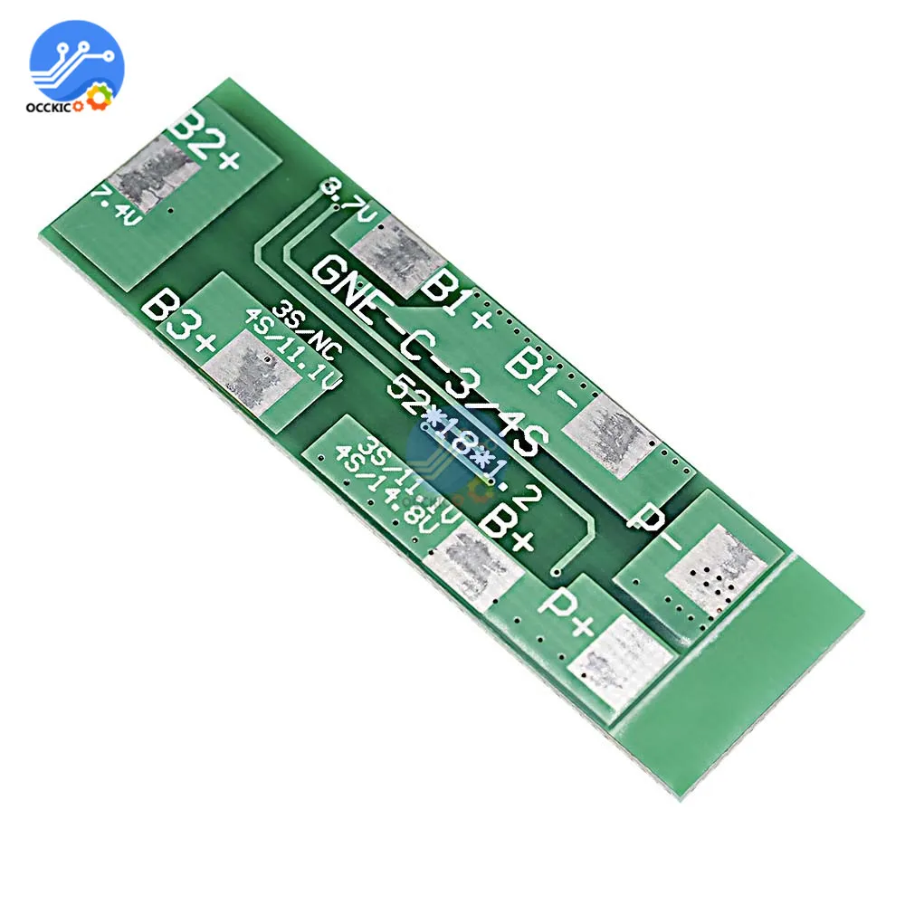 Защитная плата BMS для зарядки литий ионных аккумуляторов защитная 4 шнура