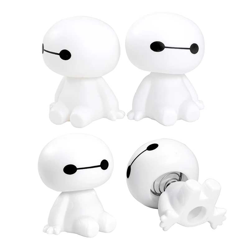 Мультипликационный пластиковый робот Baymax с качающейся головой, Автомобильные украшения, автомобильные интерьерные украшения, большие куклы героев, игрушки, орнамент, аксессуары