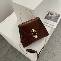 pu leather crossbody bags for women 2020 fashion metal womens zipper shoulder bag stone pattern solid color small square bag
