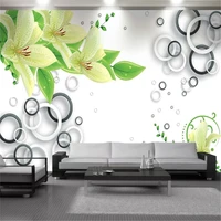 3d wallcovering wallpaper modern exquisite flower white circle painting mura living room bedroom kitchen home wall covering