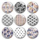 Стеклянные кабошоны ручной работы с изображением животных, оранжевые, синие, Круглые, демонстрационные, с плоской спинкой, аксессуары для изготовления ювелирных изделий