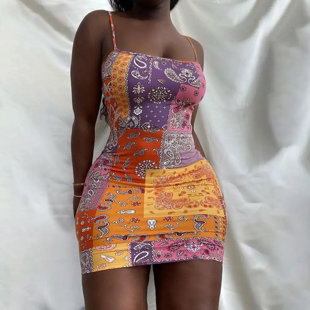 

Женское летнее Мини-Платье на тонких бретелях, с запахом, из полиэстера, без рукавов, 2021