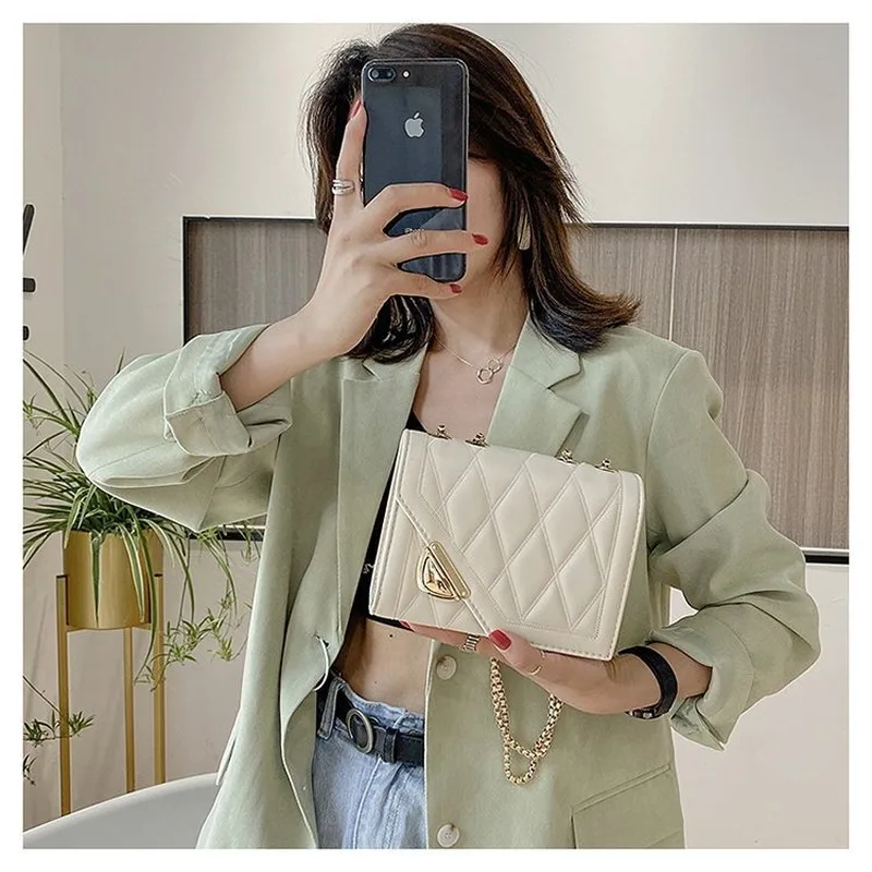 

High Quality Rhombus Chain Square Sling Bag2020 New Fashion Women's Shoulder/Crossbody Bag Brand Designer Simple Casual Mini Bag