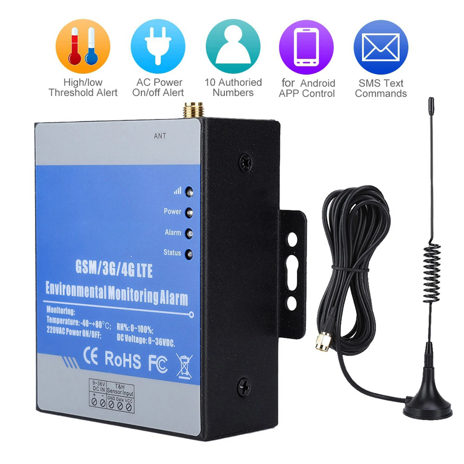 

GSM Дистанционный детектор температуры и влажности RTU5023, 100-240 В