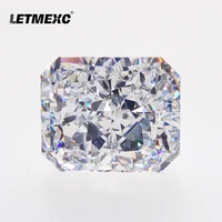 letmexc white high carbon diamond cubic zirconia cz 10x12mm crushed ice octagon cut 5a quality for custom jewelry